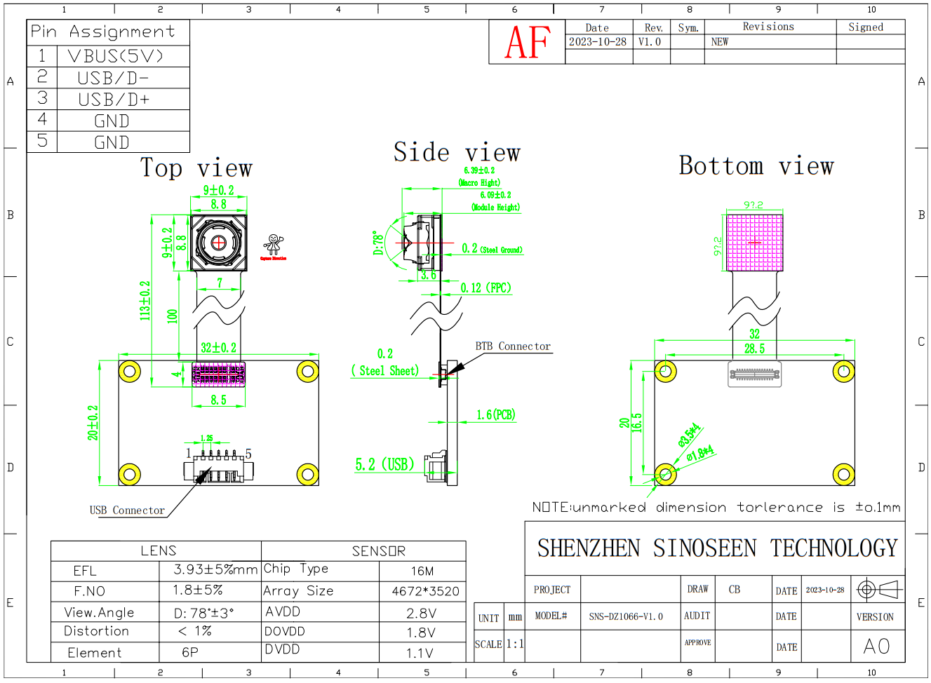 IMX298 MIPI Camera Module 13MP structure IMX298 MIPI Camera Module 13MP structure